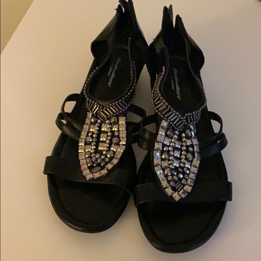Black Cloudwalker Sparkle Sandals 8.5W